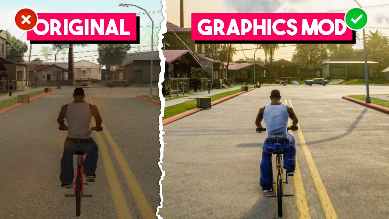 GTA San Andreas Realistic Graphics Mod 😍 For Low End PC (2GB RAM) - YouTube