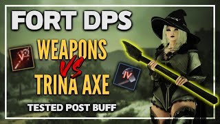 [BDO] Fort Damage Tested | Weapons Vs Trina Axes | (post annex HP buff)