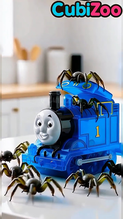 Wow😯 thomas the train gave birth to a spider