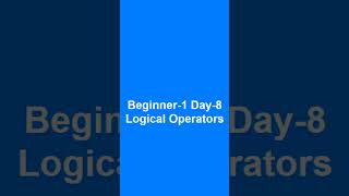 Details Beginner-1 Day-8 Logical Operators #python #coding #programming #pythontutorial #pythonprogramming News