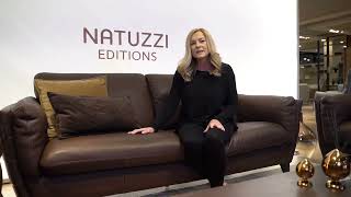 Natuzzi Editions B908 Brown Leather Sofa Set 1933 Furniture Company