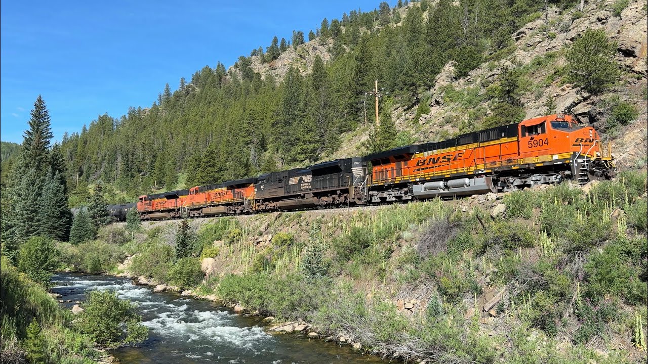 BNSF 5904 Leads Manifest Along South Boulder Creek in Rollinsville, CO on the Moffat Route 
