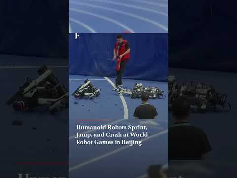 Humanoid Robots Sprint, Jump, and Crash at World Robot Games in Beijing | Firstpost News