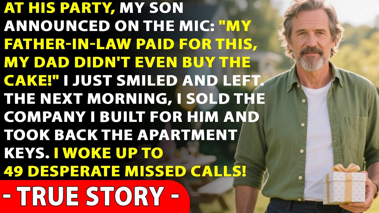 My Son Humiliated Me at His Party: “Father-In-Law Paid Everything — Dad Didn’t Even Buy Cake”…