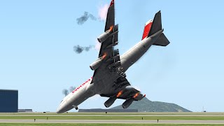 Gigantic Boeing 747 Emergency Landing Fire Engines