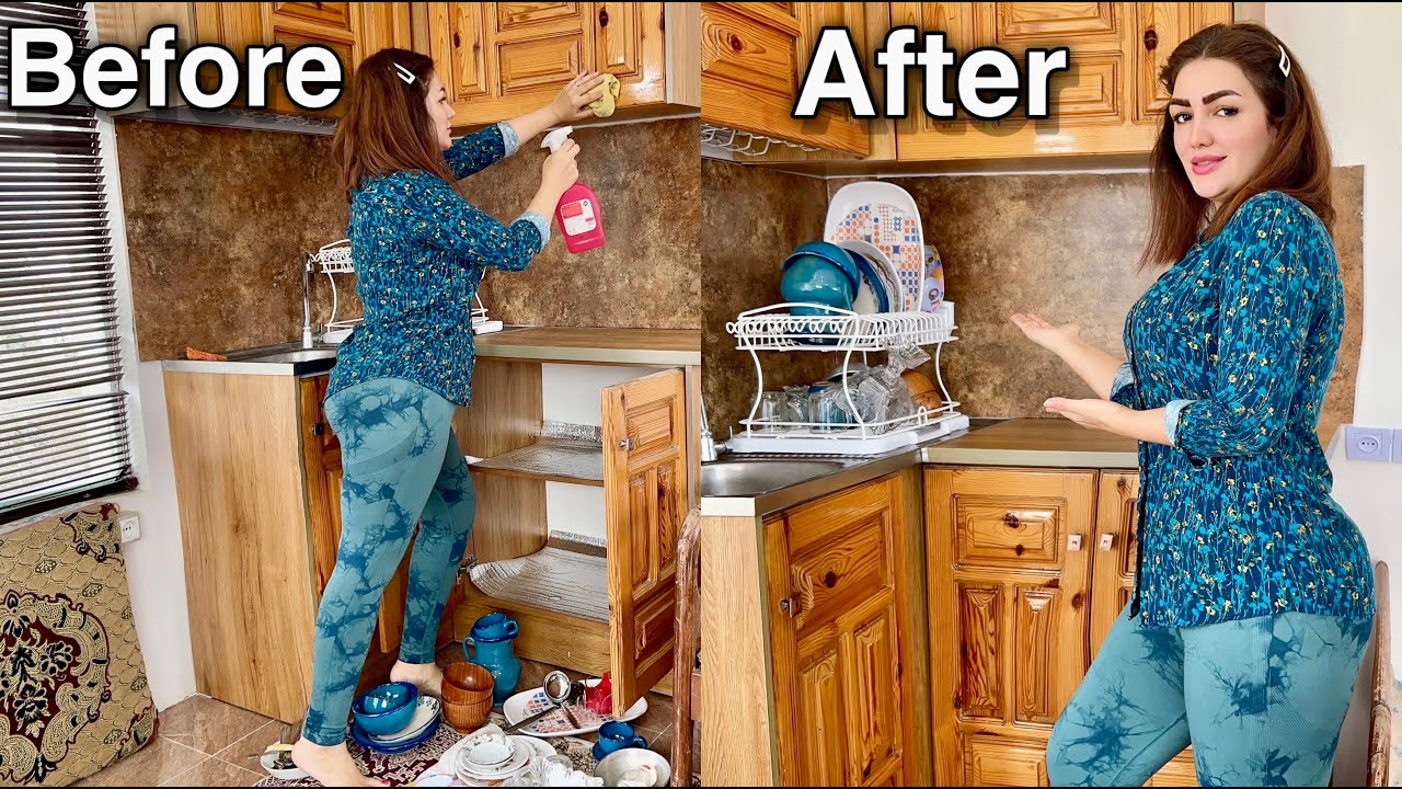Deep Cleaning My Kitchen 🧼 Before & After Satisfying
