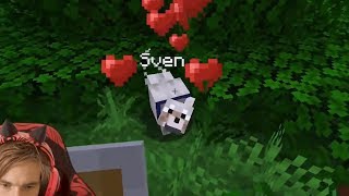 Minecraft - Everytime Sven Takes Damage And PewDiePie Feeds Him