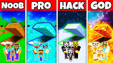 Minecraft Battle: FAMILY SECRET BLOCK BUNKER CHALLENGE - NOOB vs PRO vs HACKER vs GOD in Minecraft