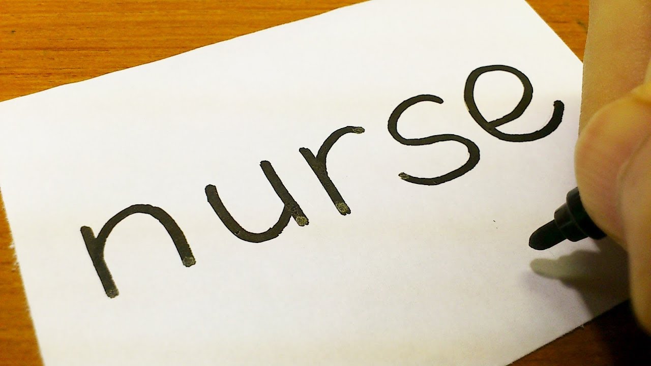 How to draw NURSE using how to turn words into a cartoon - doodle art