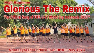 MTDANCE | Glorious The Remix (FIFA U-17 World Cup Ind 2023) | LINE DANCE | High Beginner | Heru Tian