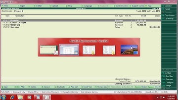 Project wise cost accounting with cost centres in tally