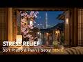 [Stress Relief] Seoul Rainy Night | 528Hz Piano &amp; Rain for Stress Relief, Sleep/Bedtime Reading