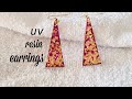 diy resin earrings/simple and beautiful earrings using uv resin/resin jewelry