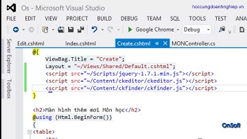 asp net mvc4   Bài 9  Cách sử dụng Ckeditor và Ckfinder trong asp net mvc 4