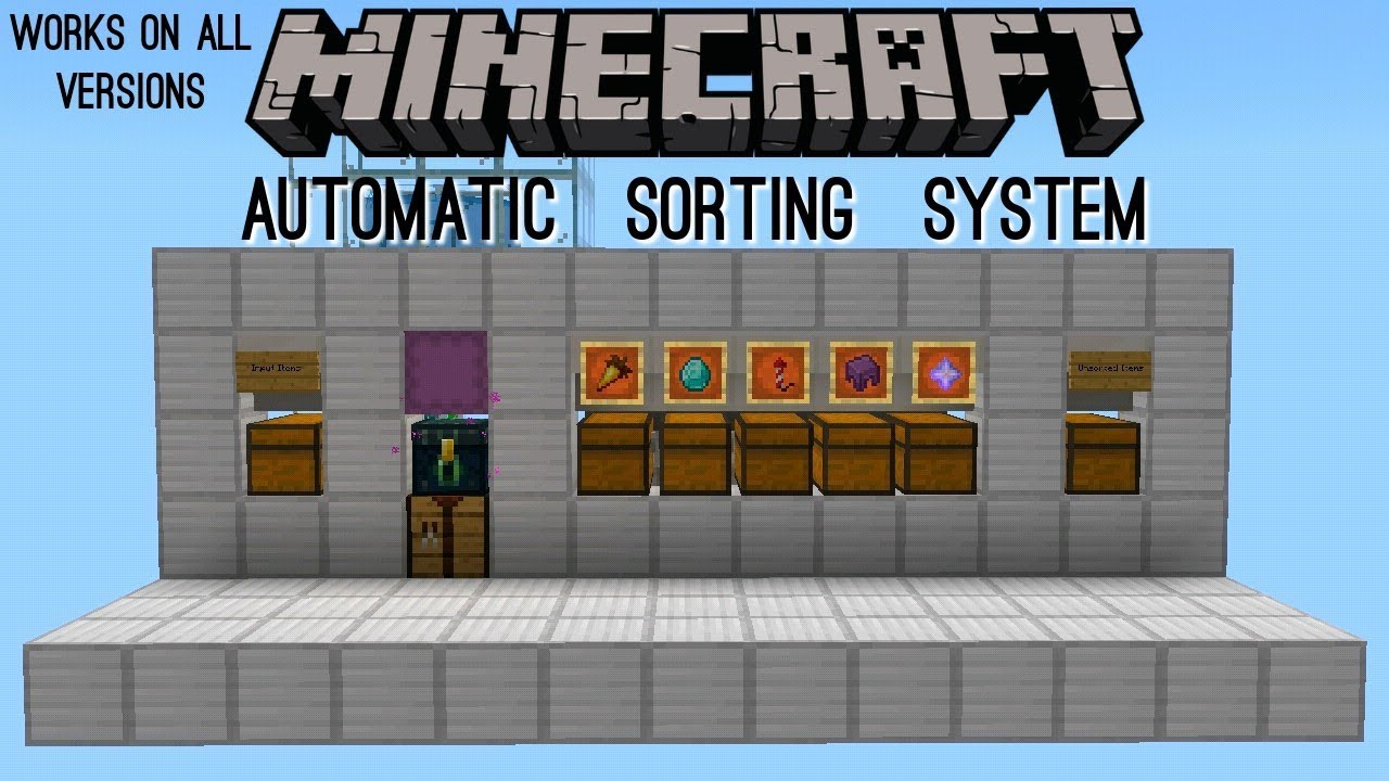 Minecraft Automatic Sorting System [Expandable] All Versions! Bedrock