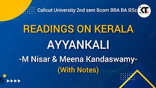 Calicut University 2Nd Sem Readings On Kerala Ayyankalim. Nisar & Meena Kandaswamy With Notes