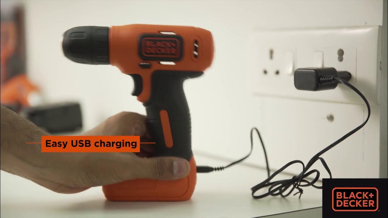 BLACK & DECKER BDCD8K 7.2V Cordless Drill Driver USB Charging