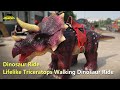 Lifelike Triceratops Walking Dinosaur Ride | Dinosaur Ride