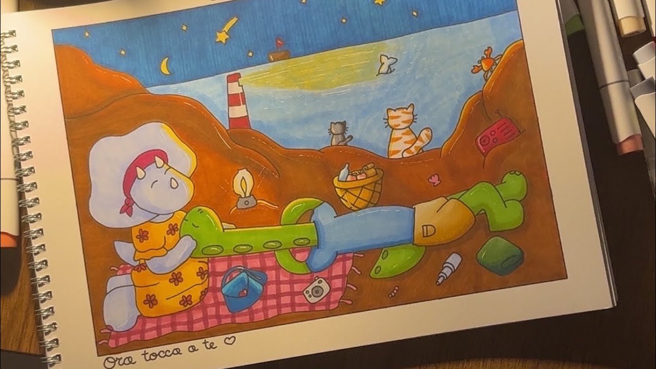 Disegno e Colorazione in ASMR 🖌️🦕 #16 Dinosauri fanno cose da colorare (Summer Edition 2024)