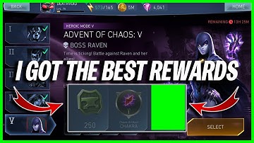 Injustice 2 Mobile | Best Rewards In Advent Of Chaos| Boss Raven Down | Heroic 5 Tier 5