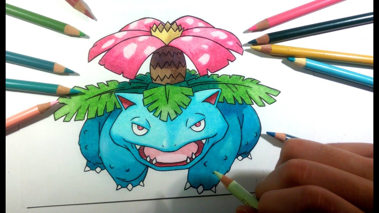 | Pokémon | Como dibujar a Venusaur - How to draw Venusaur (Pokémon No