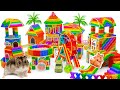 199 Days Build Funny Rainbow Playground Underground For Hamster From Magnetic Balls (Satisfying)
