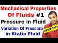 Class 11 chap 10 | MECHANICAL PROPERTIES OF FLUIDS 01 | Introduction : Pressure in a Fluid JEE/NEET