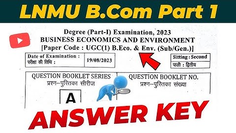 LNMU B.Com Part 1 Business Economics And Environment Examination 2023 Question Paper Answer Key