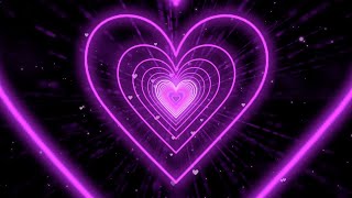 Heart Tunnel Background💜Purple Heart Tunnel | Neon Heart Background Video | Wallpaper Heart [3Hours]