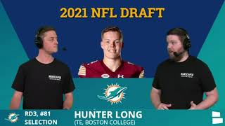 Miami Dolphins Select TE Hunter Long From Boston College With Pick #81 In 3rd Round of NFL Draft