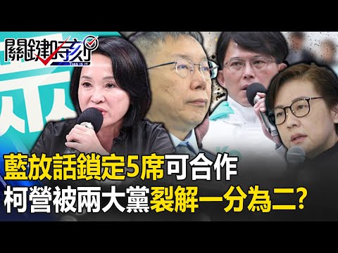 藍放話鎖定「5席可合作」裂解民眾黨 自認關鍵少數卻被兩大黨老手一分為二！？【關鍵時刻】20240123-1 劉寶傑 黃世聰 單厚之 吳子嘉 張禹宣 王瑞德