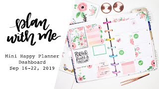 PLAN WITH ME Mini Happy Planner Dashboard: Sep 16-22, 2019