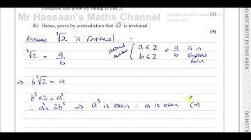 WMA14 01 IAL (Edexcel) P4  October 2021 Q10 Proof by Contradiction