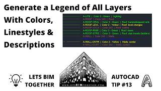 AutoCAD Tip #13: Generate a Legend of All Layers With Colors, Linestyles &amp; Descriptions