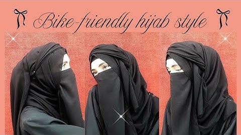 Bike friendly hijab tutorial || hijab tutorial with niqab || by Hannah shah
