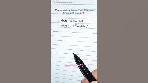 Trik Menentukan Angka Satuan Pada Bilangan Berpangkat Banyak 3⁹⁹ ‼️