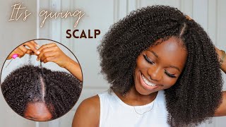 No leave out | CROCHET BRAID METHOD on a V Part WIG | NO Lace NO Glue Wig Install ft. CURLS CURLS