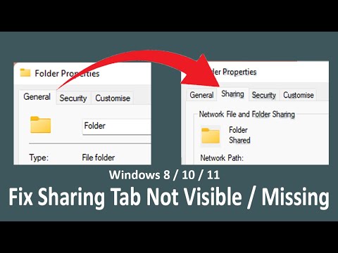 How to Fix Sharing Tab Missing in Folder Properties | 2 Methods | 100 Working | Windows 8/10/11