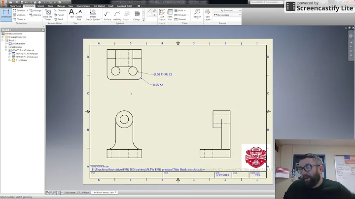 PLTW IED 7.1 Dimensioning Part #5