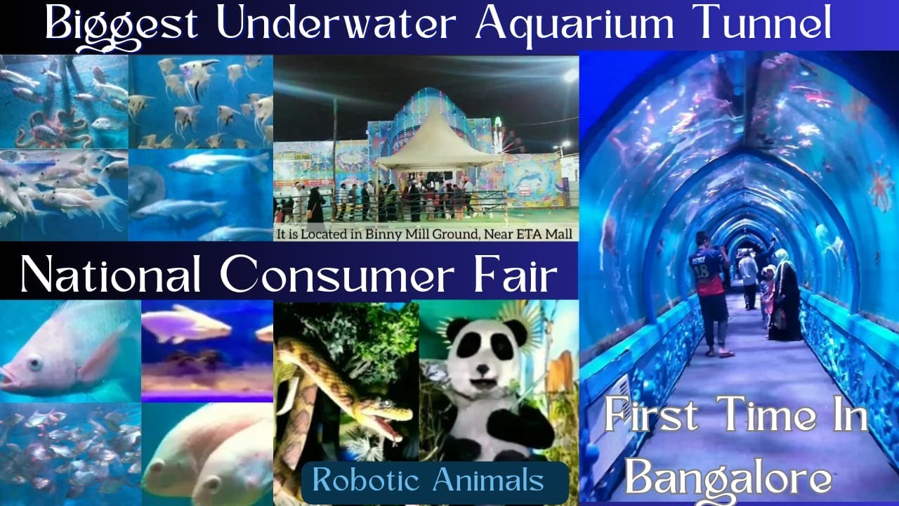 Biggest Underwater Aquarium Tunnel Exhibition 2023 🐟🐠 🐋| National Consumer Fair Bangalore