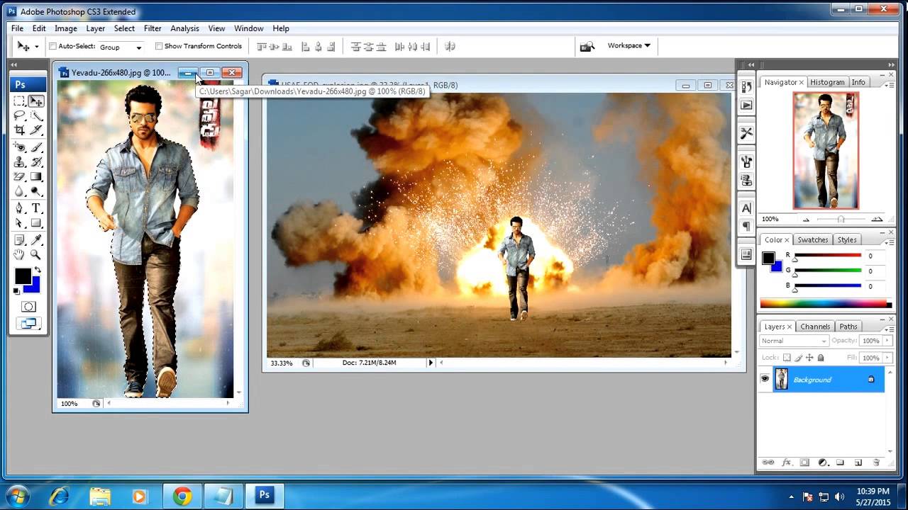 Cara mengganti background menggunakan Adobe Photoshop CS3 