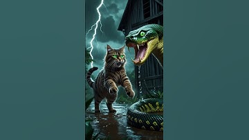 Dad Cat vs. Giant Anaconda! 🐱⚔️🐍