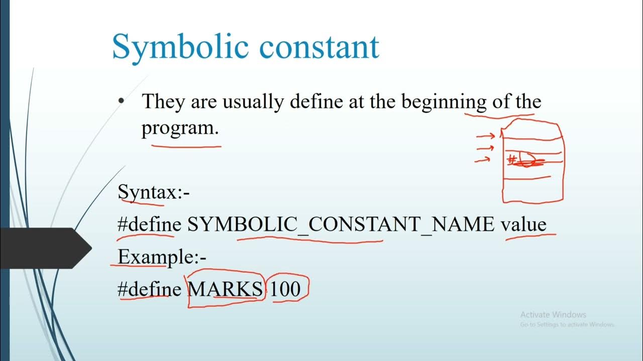 What is symbolic constant in c ||Explain in marathi in detail with ...
