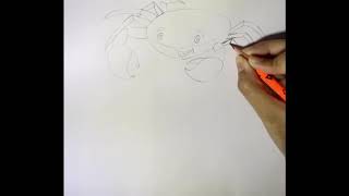 How to draw a cartoon crab