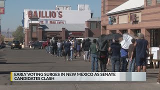 Early voting surges in New Mexico as Senate candidates clash
