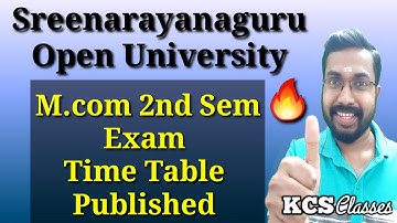 SGOU M.com 2nd Sem Exam Time Table Published|Let