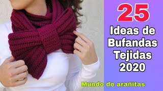 25 Ideas de bufandas Tejidas a y dos agujas - YouTube