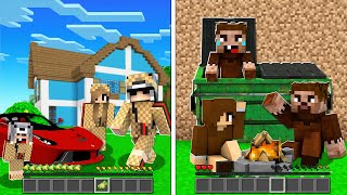 EVSİZ AİLE HAYAT VS MİLYONER AİLE HAYAT - Minecraft