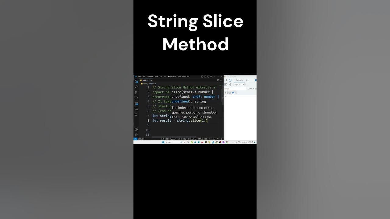 String Slice Method in JavaScript - YouTube