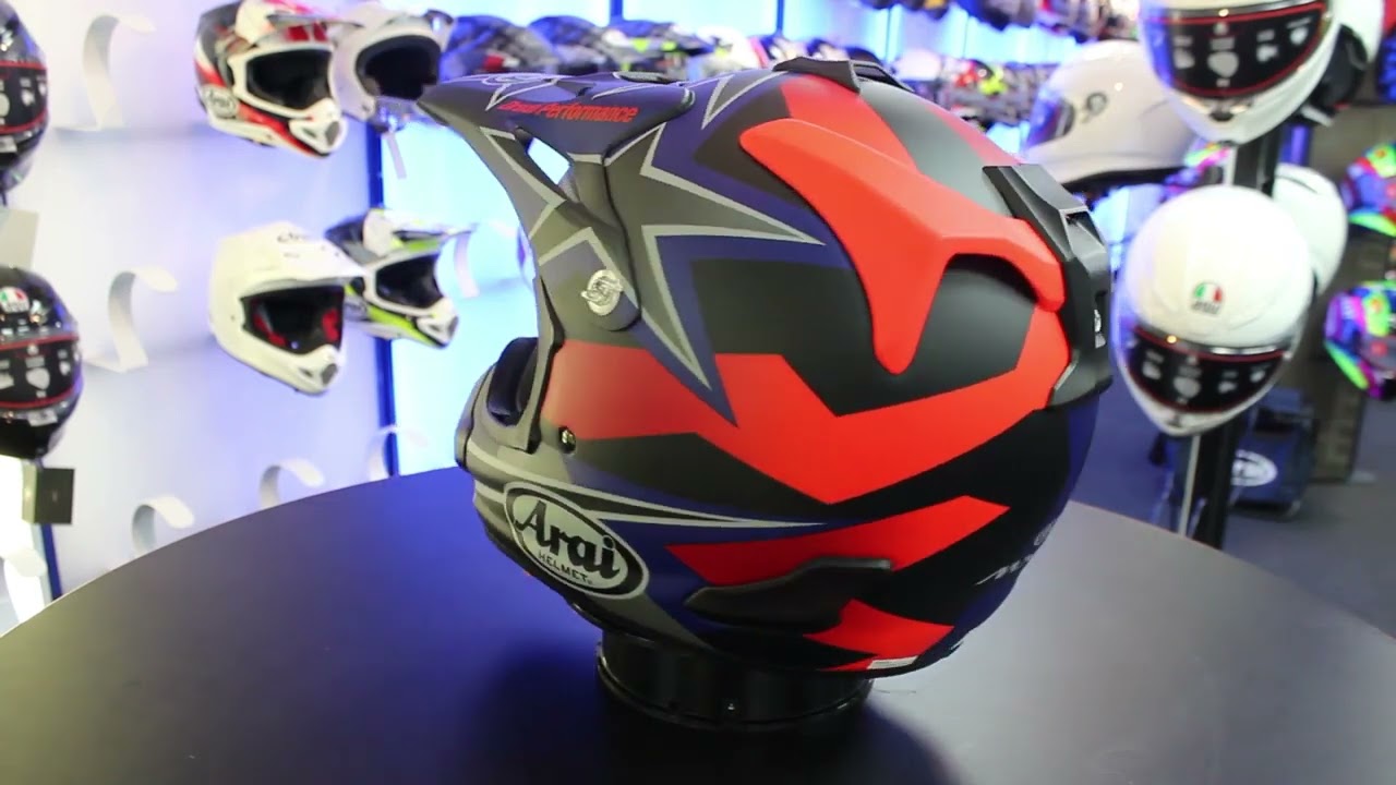 Arai MX-V Motocross Helmet (Stars And Stripes Dark) - YouTube